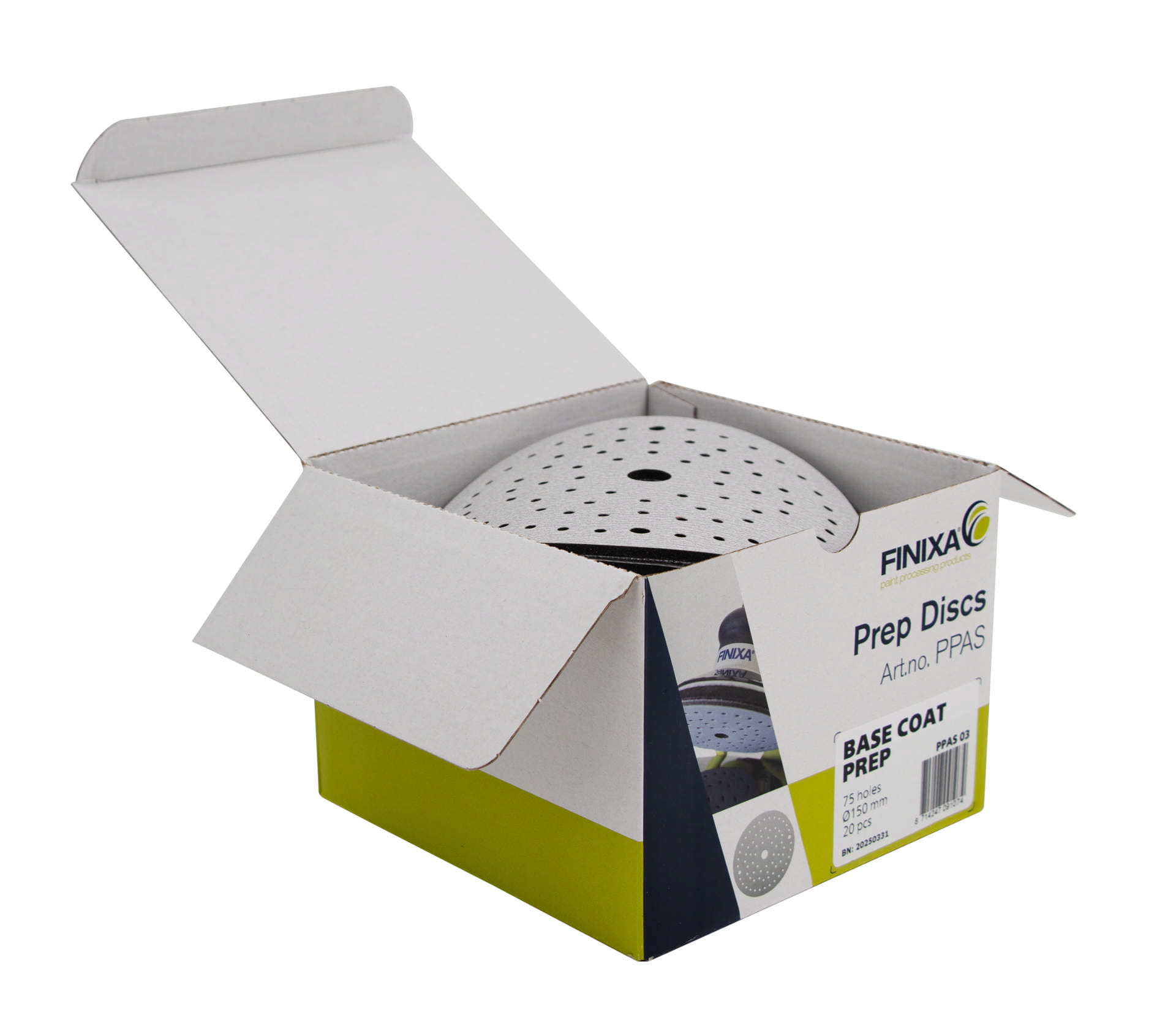 Finixa PPAS - Disque de préparation d'apprêt Ø 150 mm, 75 trous - 20 pièces