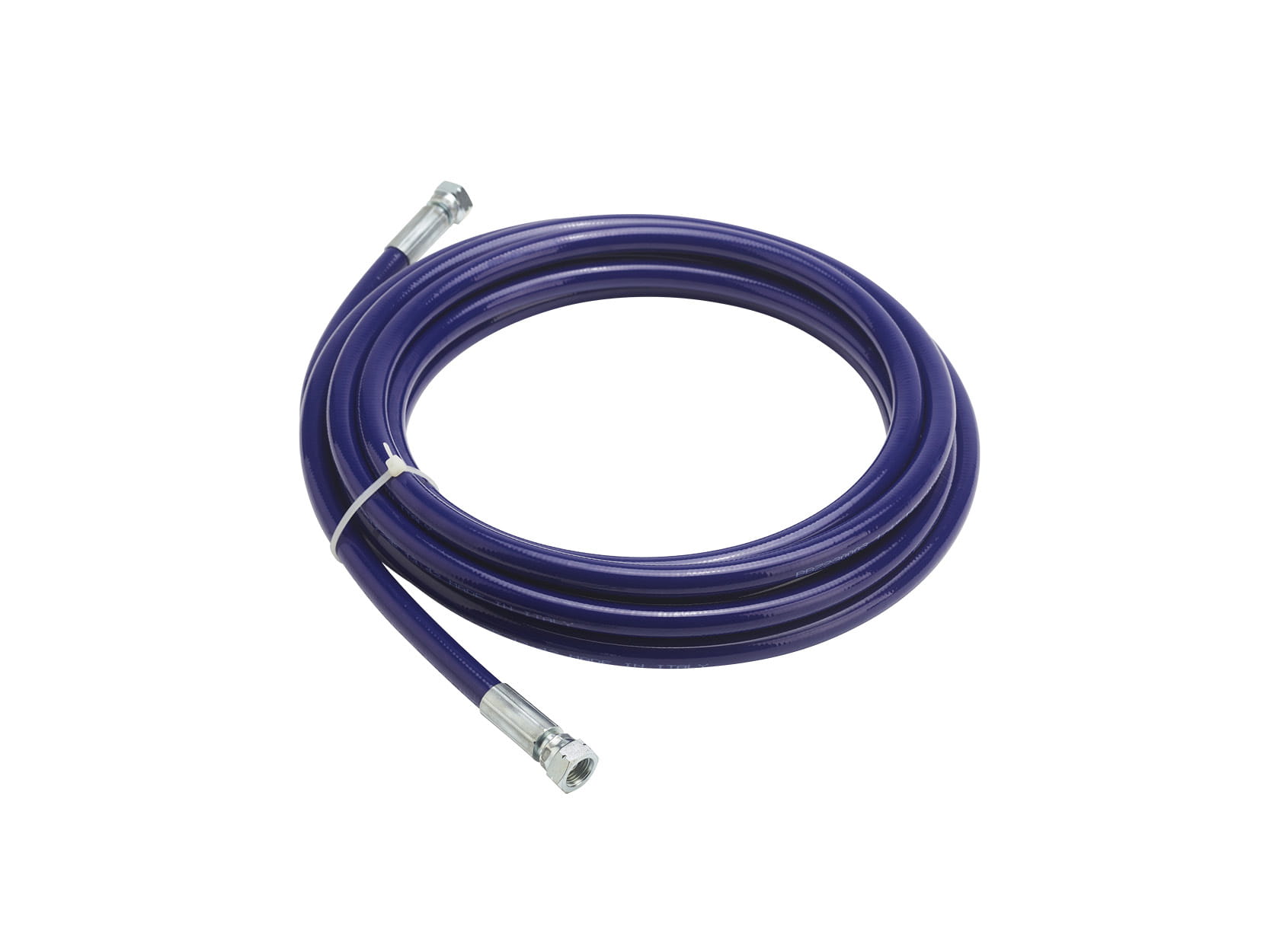 Beschichtpunkt high-pressure hose with stainless steel fittings and double steel wire braid reinforcement, 1/4"