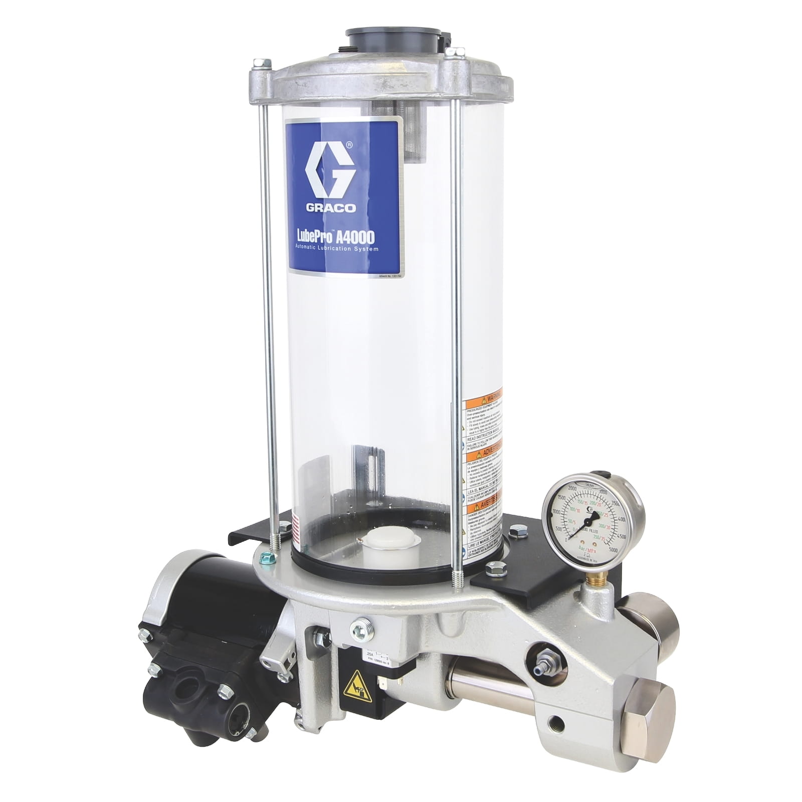 Pompe à huile à piston LubePro™ A4000, réservoir de 5,5 litres, système progressif - NPT