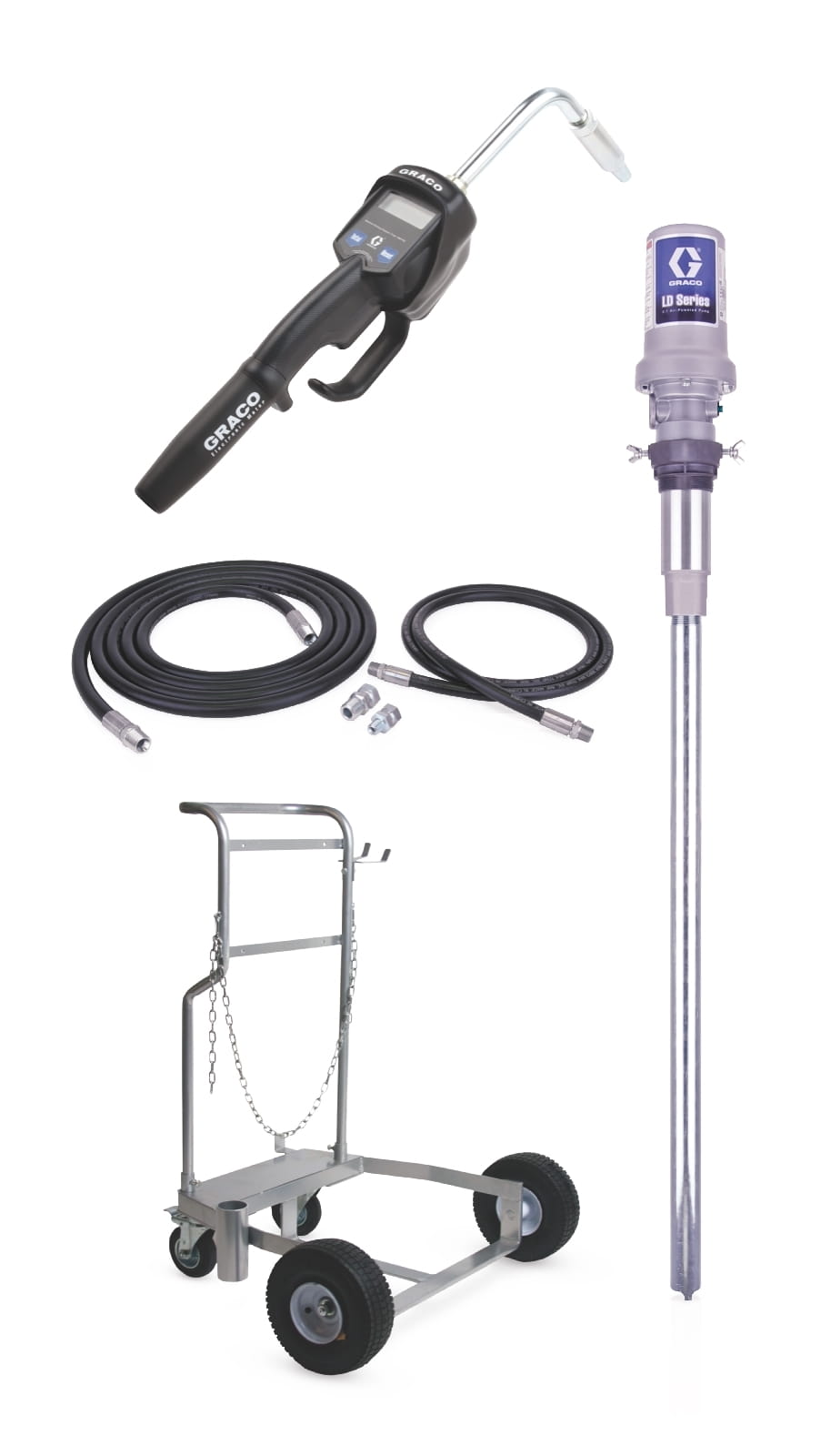 Serie LD 3:1 Sistema de bomba de aceite de 200 litros (55 galones) - medidor manual