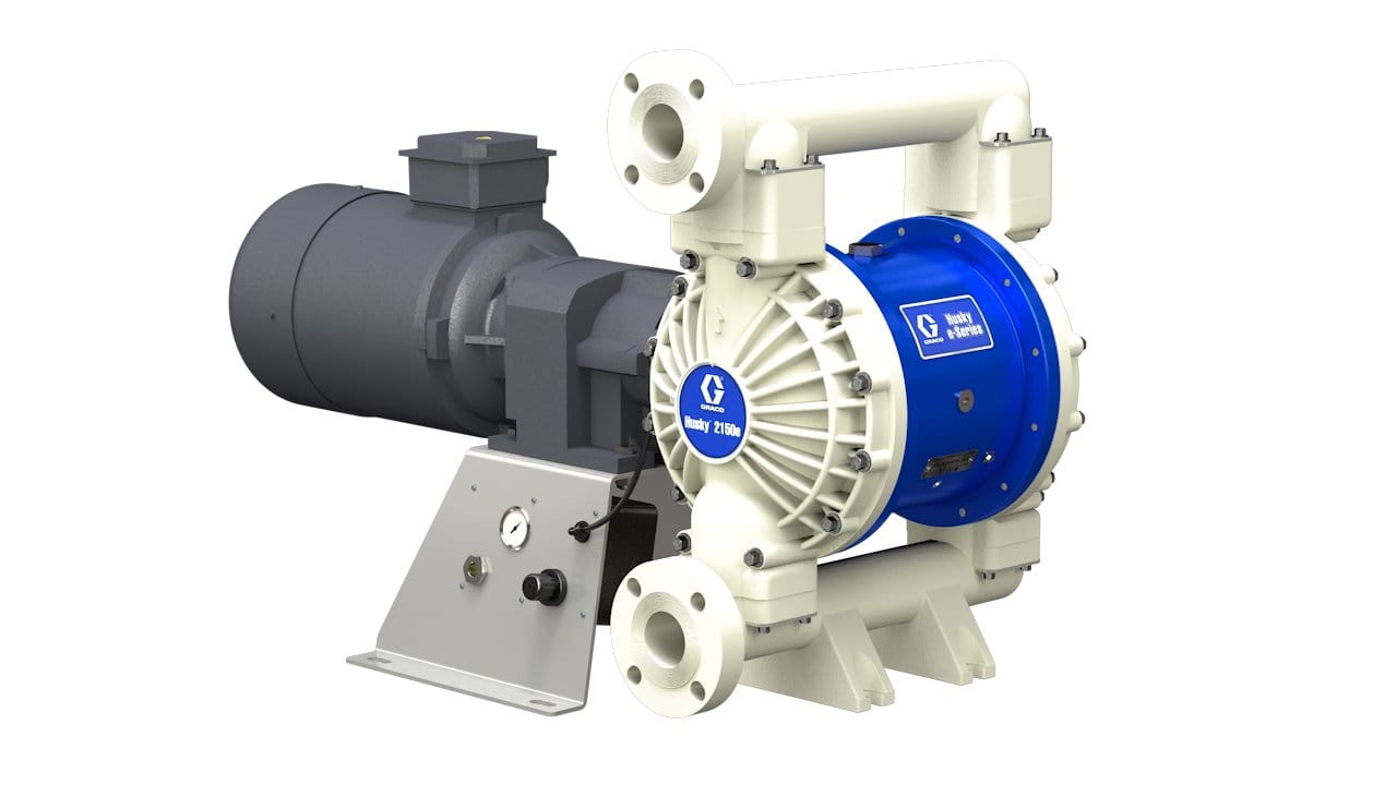 Husky 2150e 51 mm (2") electric diaphragm pump PP; 5.0 AC motor, 120V KMPSR, end flange, AL centre section, SP seat, SP ball, SP diaphragm