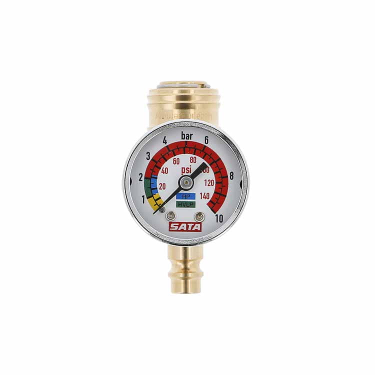4002_SATA Manomètre de contrôle d'air de pulvérisation SATA avec raccord rapide et raccord