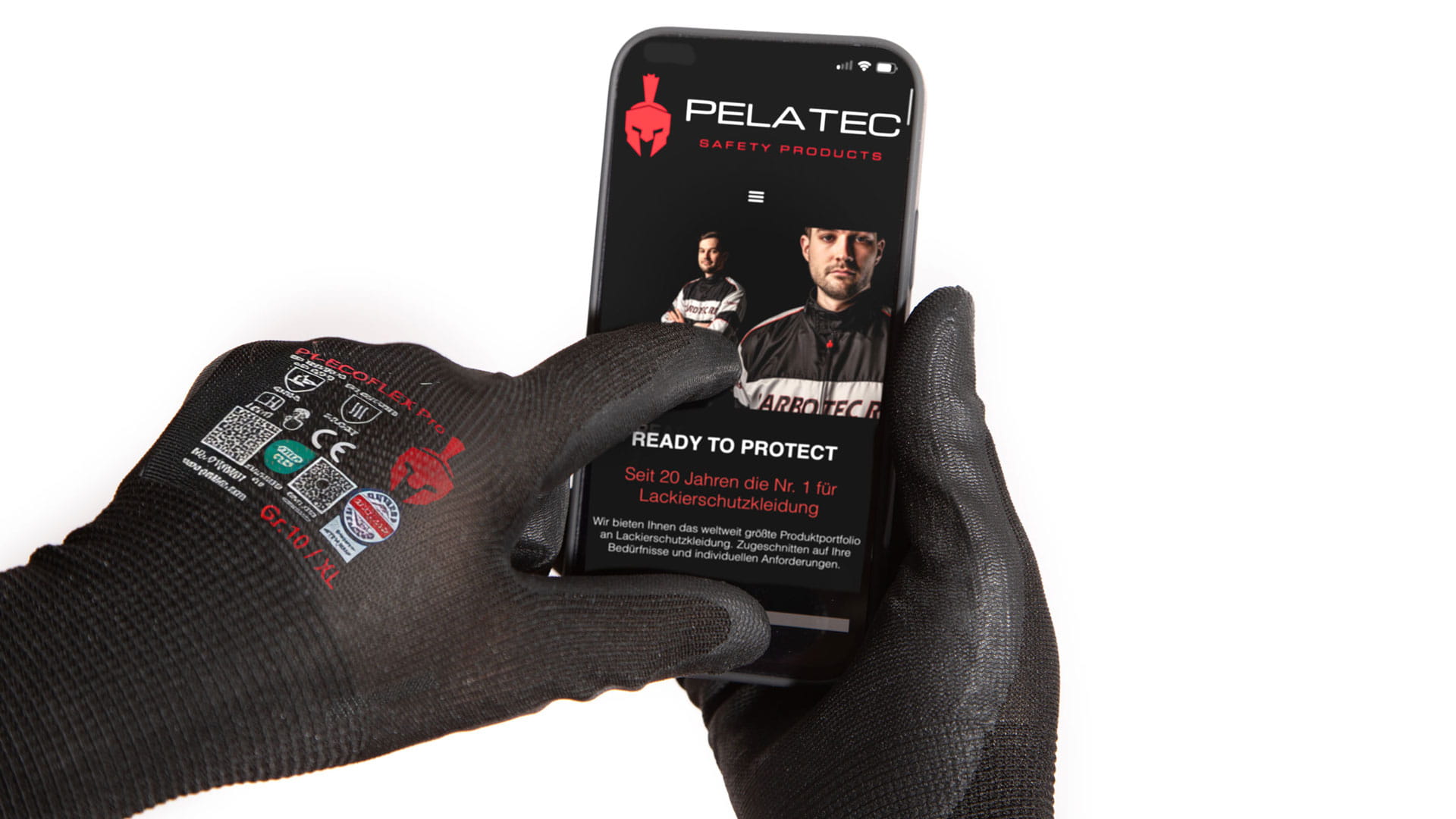 Pelatec P1-Ecoflex Pro Fitting Gloves | Professional protective clothing for painters | Size S