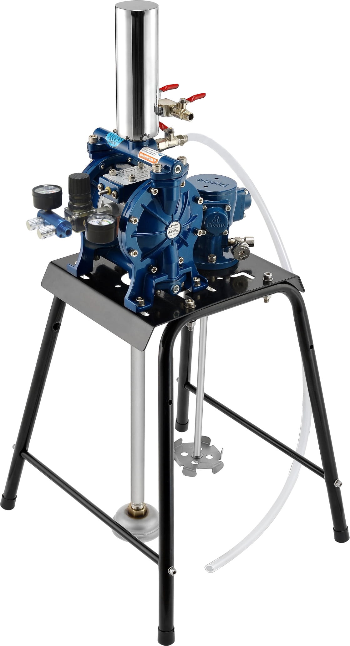 PRONA R-15 SprayPack Doppelmembranpumpe inkl. Ansaugsystem und Rührwerk auf Ständer