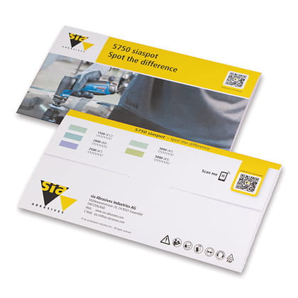 sia Abrasives 5750 siaspot – selbstklebende Schleifscheibe auf Bogen – Ø 32 mm, ohne Loch – Typ: Feuchtschliff – Körnung 3000
