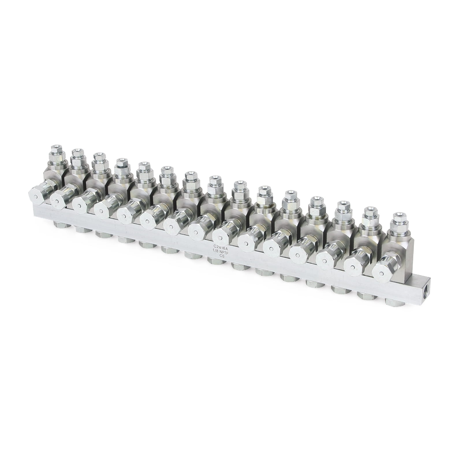 GL-42™ Öleinspritzung, Kohlenstoffstahl, Verteiler mit 15 Einleitungsverteilern, 1/8 NPT x 1/8