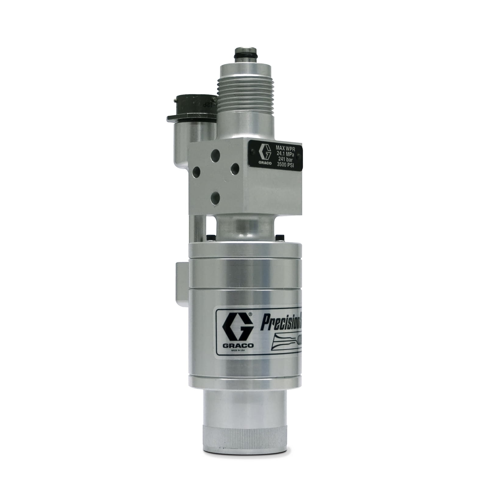 Standard PrecisionSwirl Kreis-Dosiervorrichtung, 0,7 mm (0,028 Zoll) Kupplungsversatz für größere Perlenbreiten Typisch für Nahtabdichtungsanwendungen.