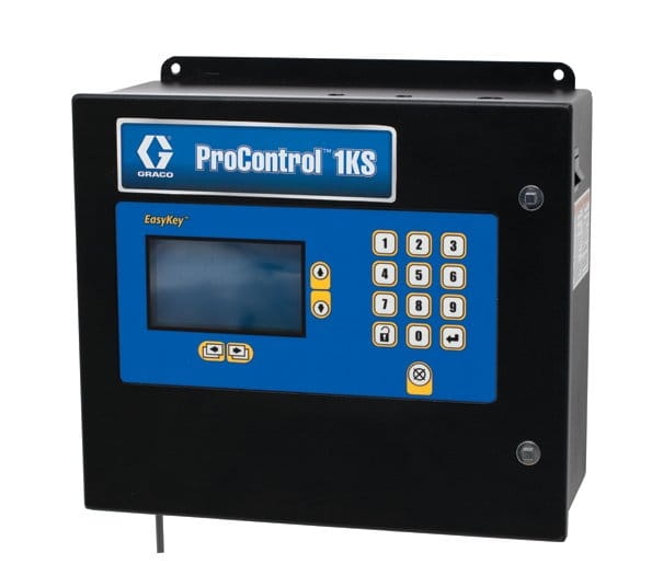 ProControl 1KS with Coriolis dosing device and material pressure regulator