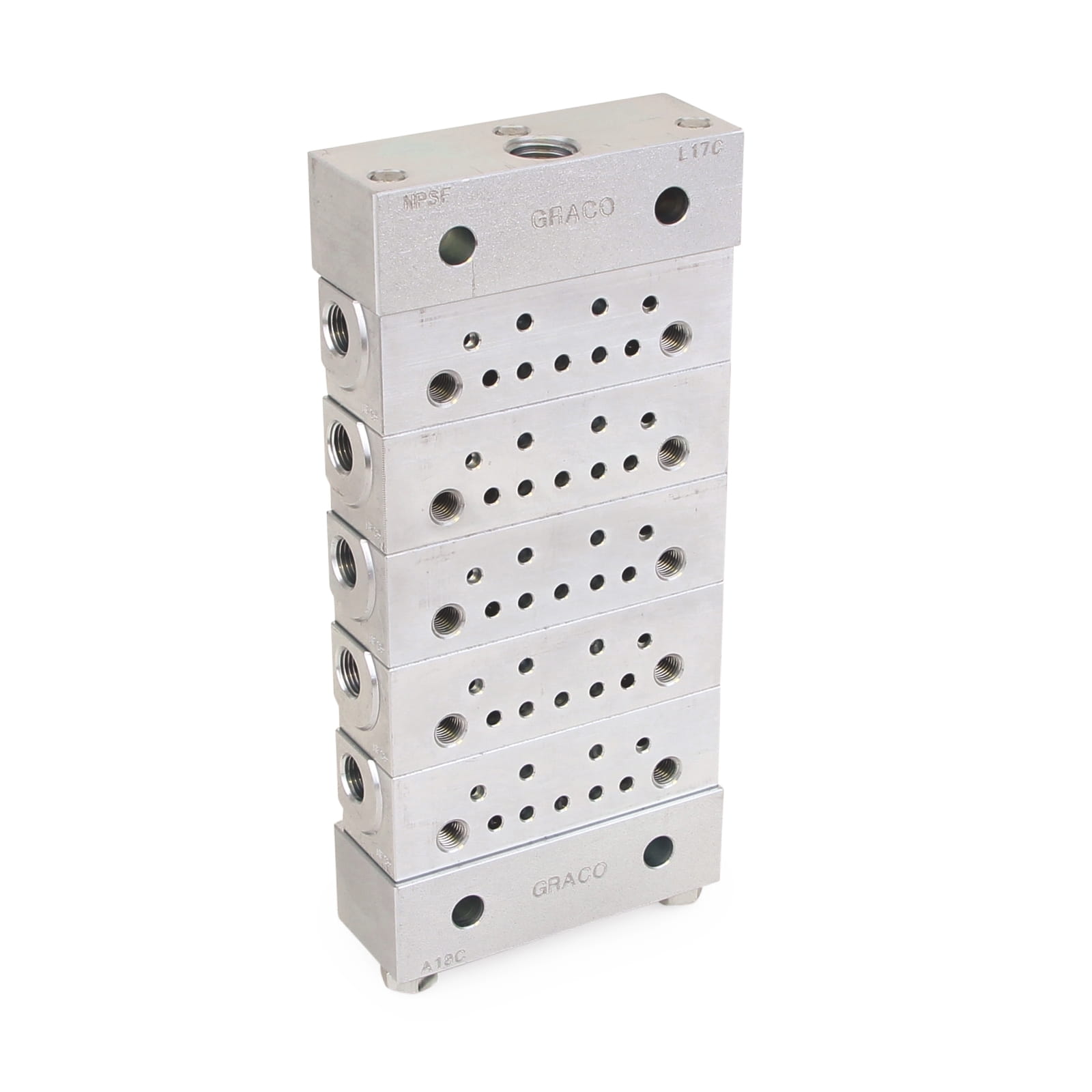 Trabon® MSP-Edelstahl-Einleitungsverteiler - 5-teilige Basisplatte, NPSF