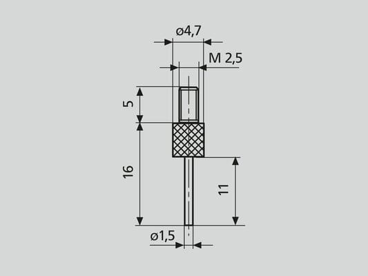Mahr Stiftmesseinsatz MarCator 911 – Stift-Ø 1,5 mm Länge35 mm