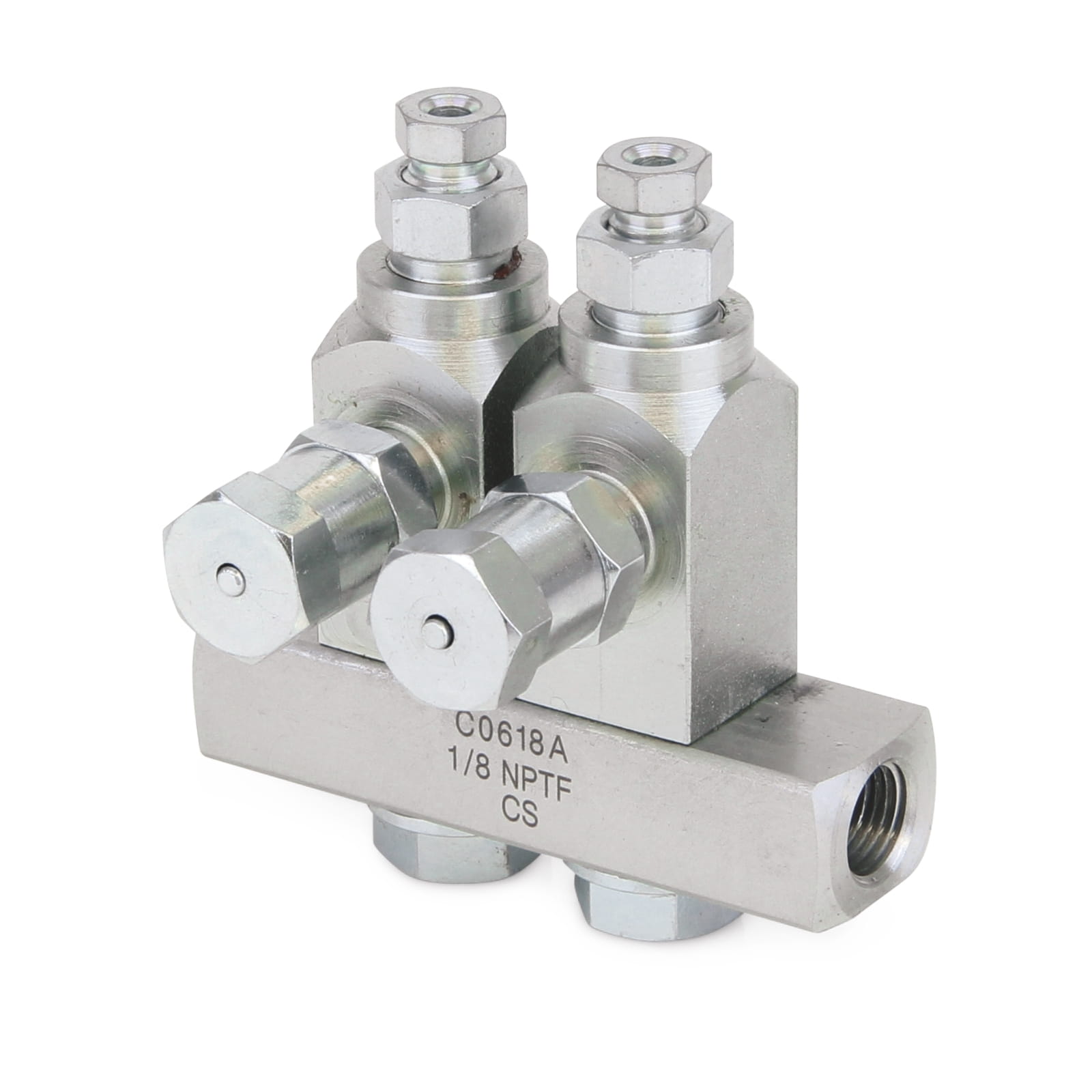 GL-32™ Fett-Einspritzsystem, Kohlenstoffstahl, 2-Leitungsverteiler, 1/8". BSPP x 6 mm