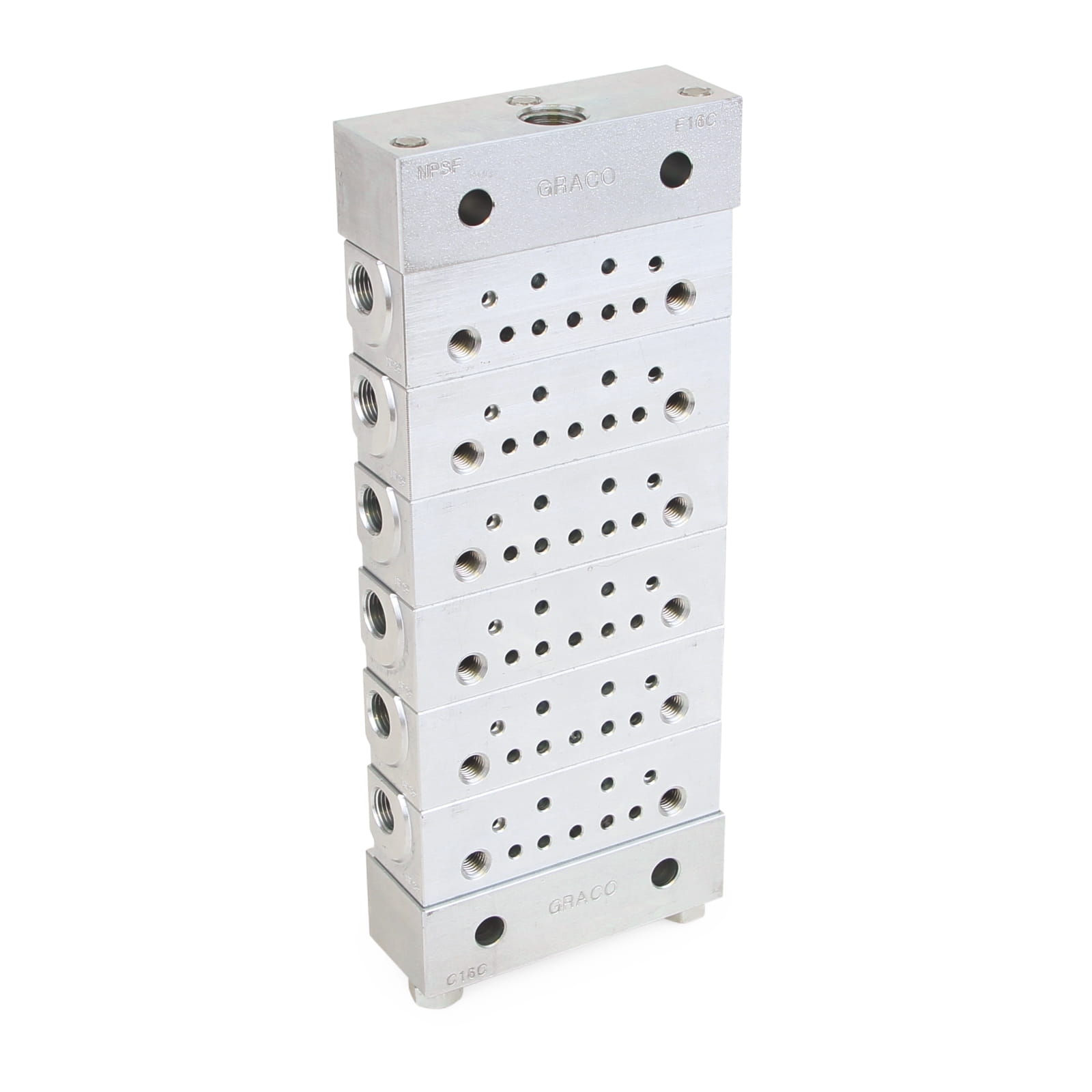 Trabon® MSP Stainless Steel Single-Line Manifold - 6-piece base plate, NPSF