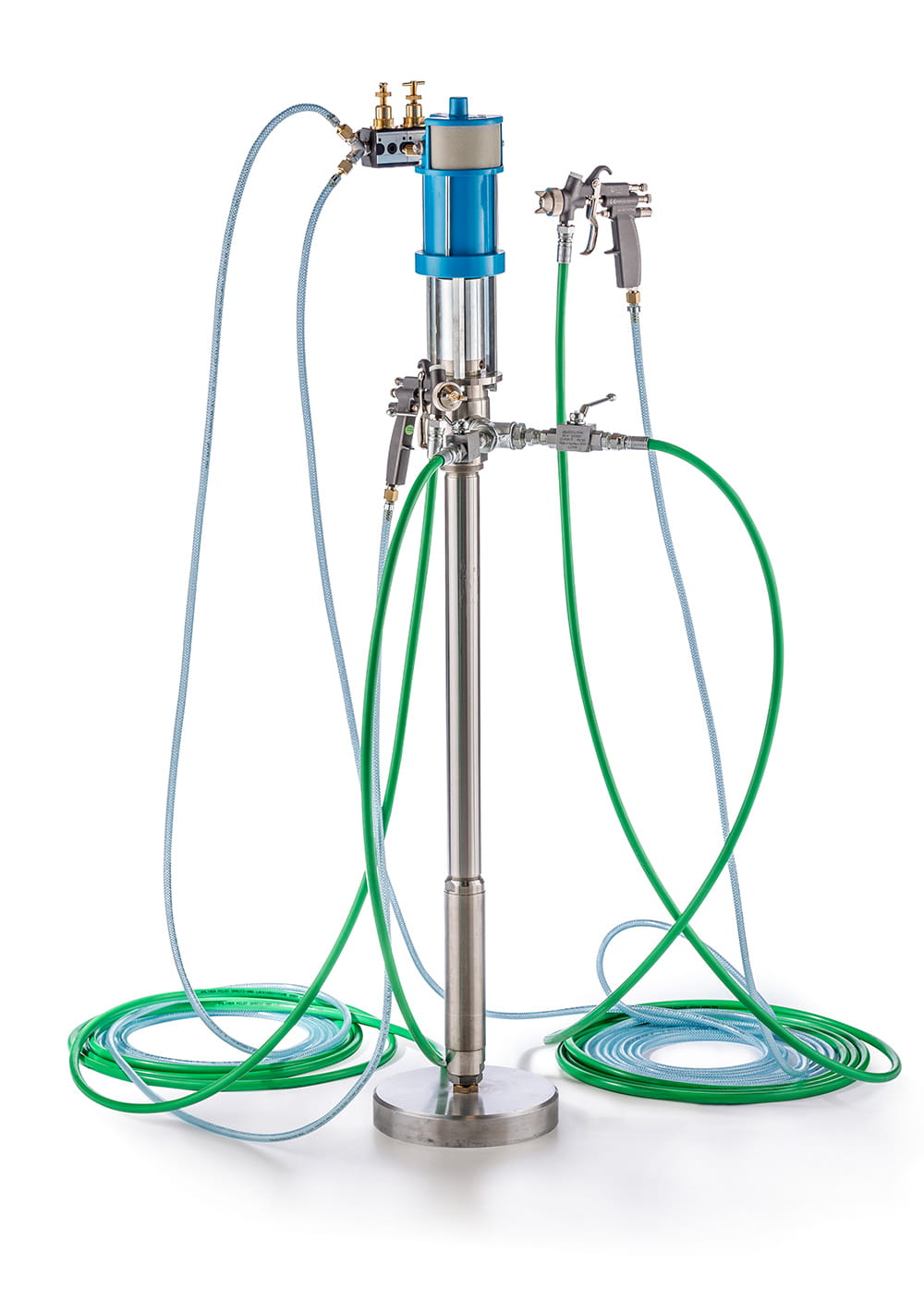 WIWA Systemlösung für 200-Liter-Spundlochfässer Model  Gesamtsystem mit einer Pistole  Edelstahl, rost- und säurebeständig
