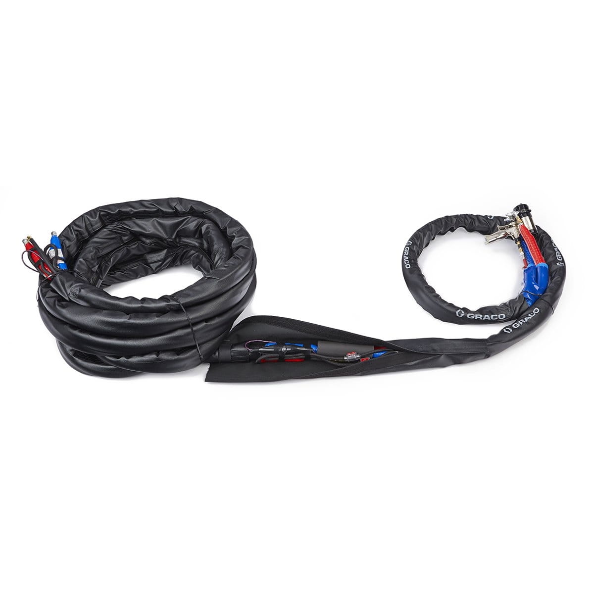 Tubo flessibile ad alta pressione riscaldato da 15 m (50 ft) con RTD, protezione antiusura Xtreme-Wrap e diametro interno di 9,5 mm (3/8").