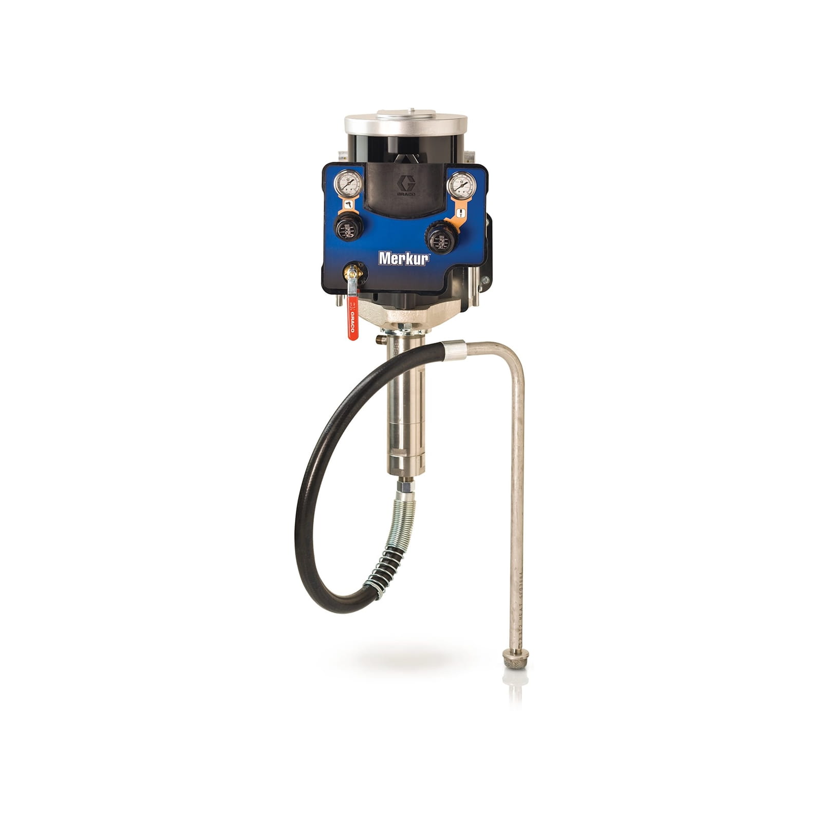 36:1 Mercury pump, material flow rate: 6 l/min (1.6 gal/min), wall mounting, pump air control