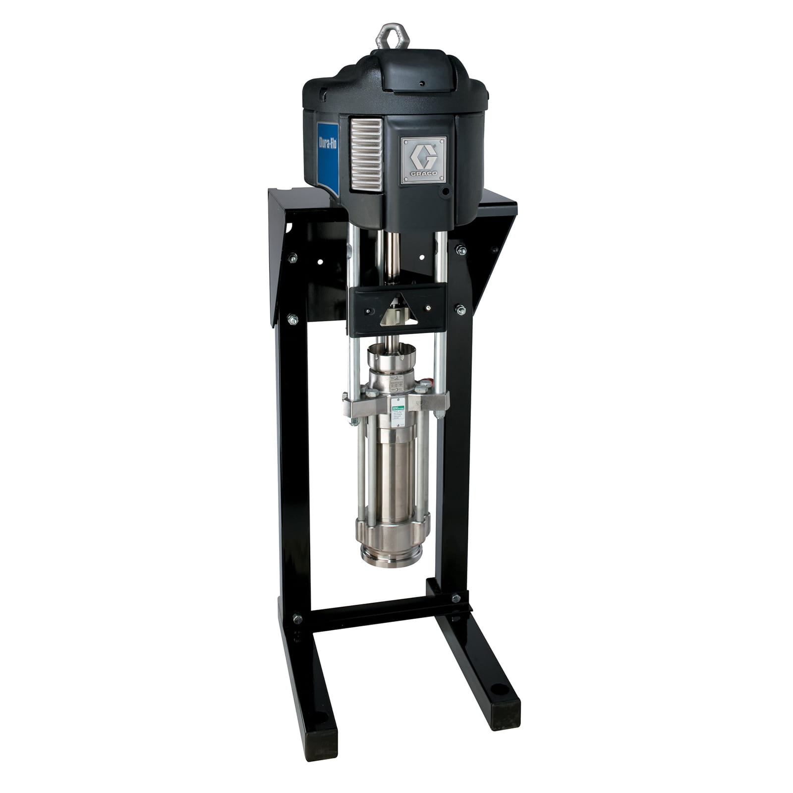Dura-Flo NXT 2 ball piston pump, 23:1, low-noise exhaust air motor, carbon steel, 3 PTFE and 2 leather seals