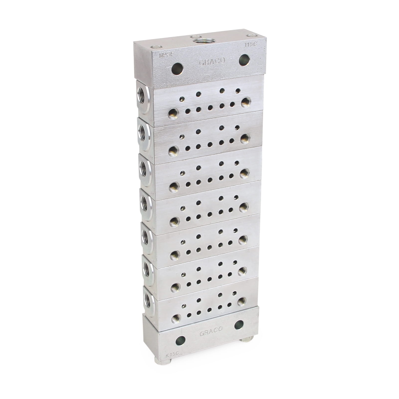 Distributore di ingresso in acciaio inossidabile Trabon® MSP - piastra base in 7 parti, BSPP