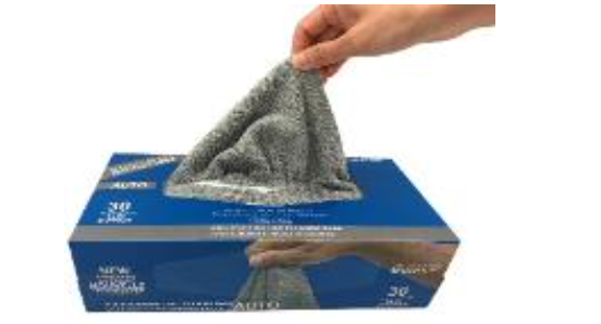 DREHKOPF E-D-MIKROFASERTUCH vfm Kolor jasnoszary 30 cm x 30 cm, w pudełku z dozownikiem – ściereczka z mikrofibry do czyszczenia, pielęgnacji i polerowania