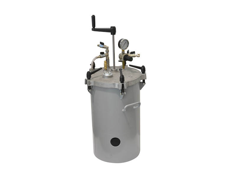 Beschichtpunkt FP24/2 Pressure vessel L 24 - 1 AM pneumatic
agitator - complete opening of the lid - pressure control
of the material - connection for 1 spray gun -
suction material outlet in one direction