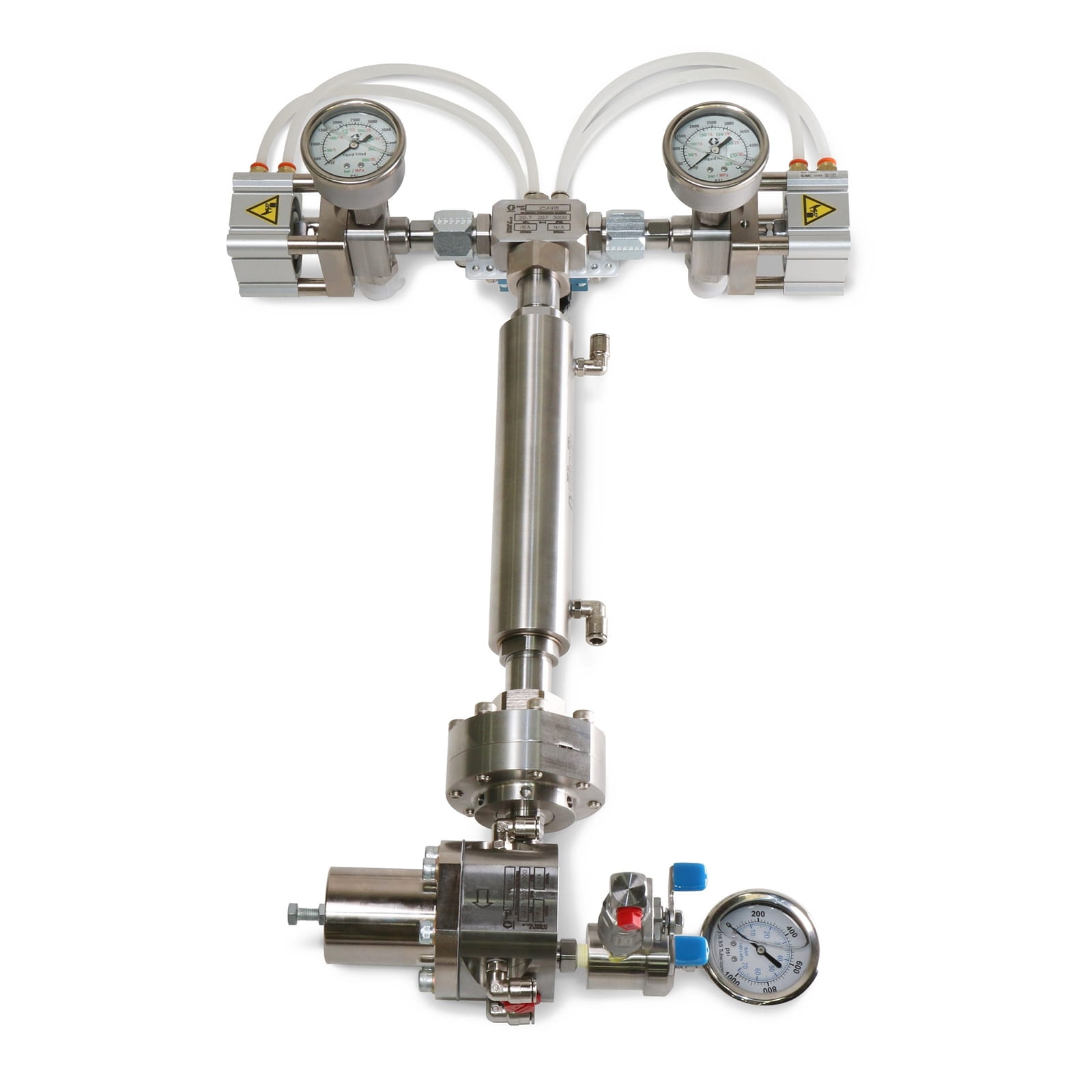 Only check valve with straight thread and a passage for mixed stacks of materials