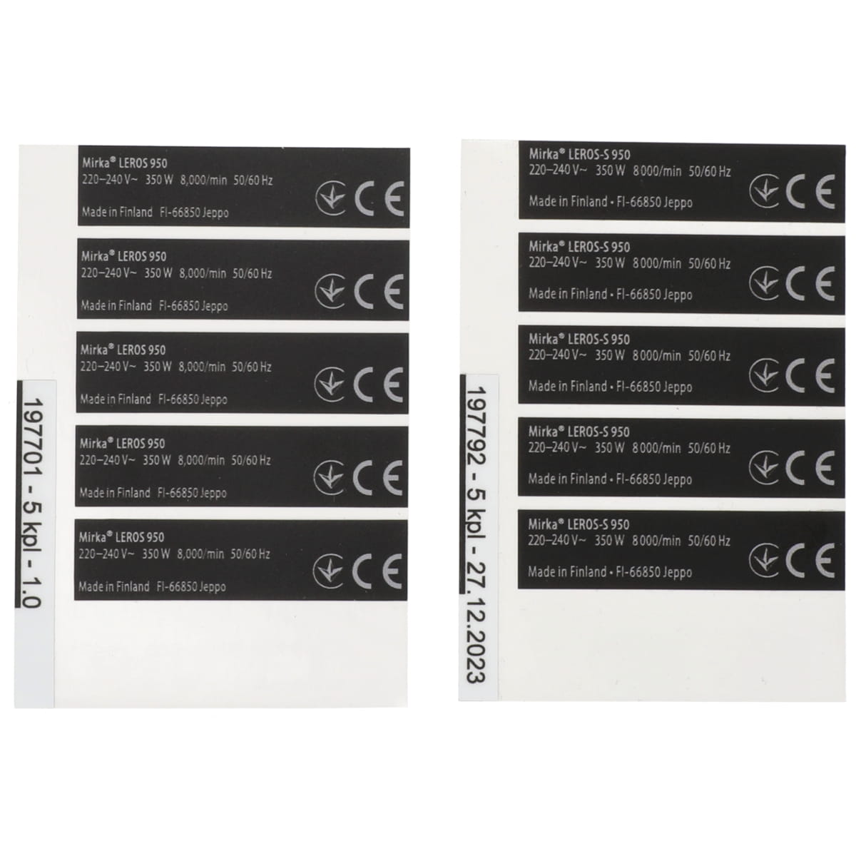 Mirka Etikett für LEROS 220-240V 5 pcs/sheet/pack