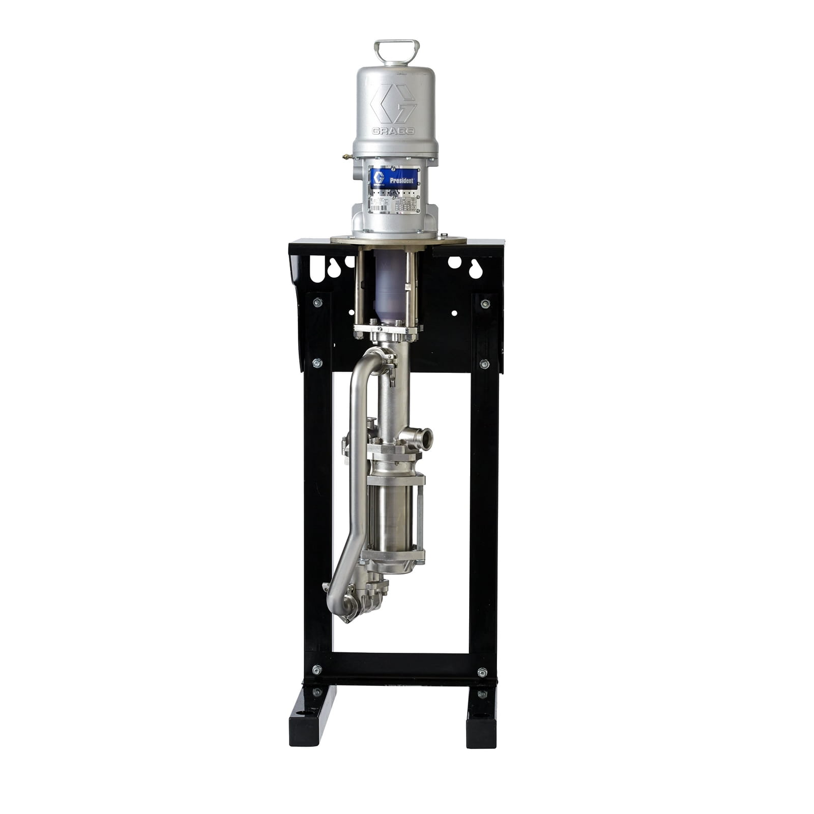 Pompe pneumatique à piston 3:1 President à quatre billes, 750 cm³, pompe inférieure CS ouverte, pression de service max. de 460 psi (32 bar), NPT, longueur de pompe standard