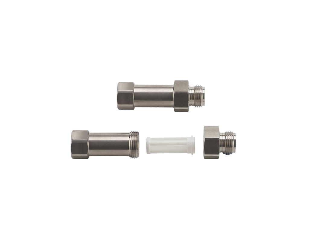 Beschichtpunkt: stainless steel filter housing, 3/8" NPS female thread x 1/4" BSP male thread