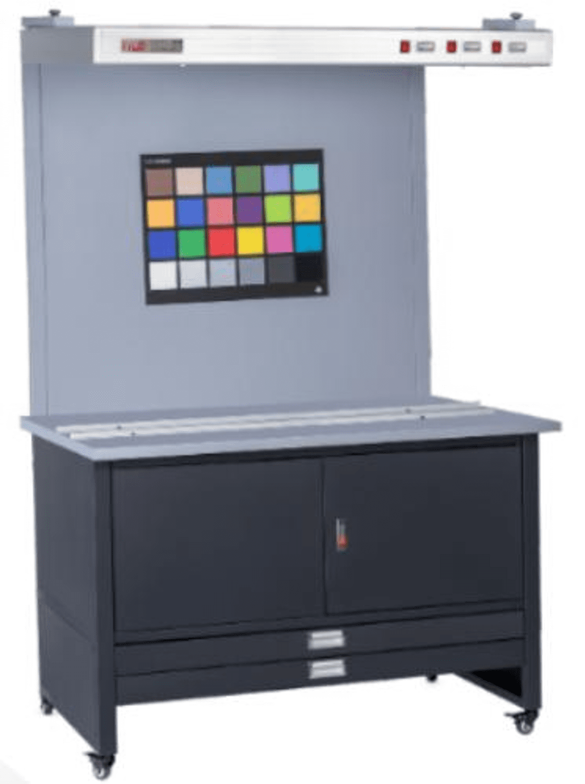 3nh Horizontal Colour Light Table with Cabinet CC120-N-2 (D65 & D50) – Design + Features + Light Source: Horizontal table + cabinet with 2 drawers (similar to Type E) — D65 & D50