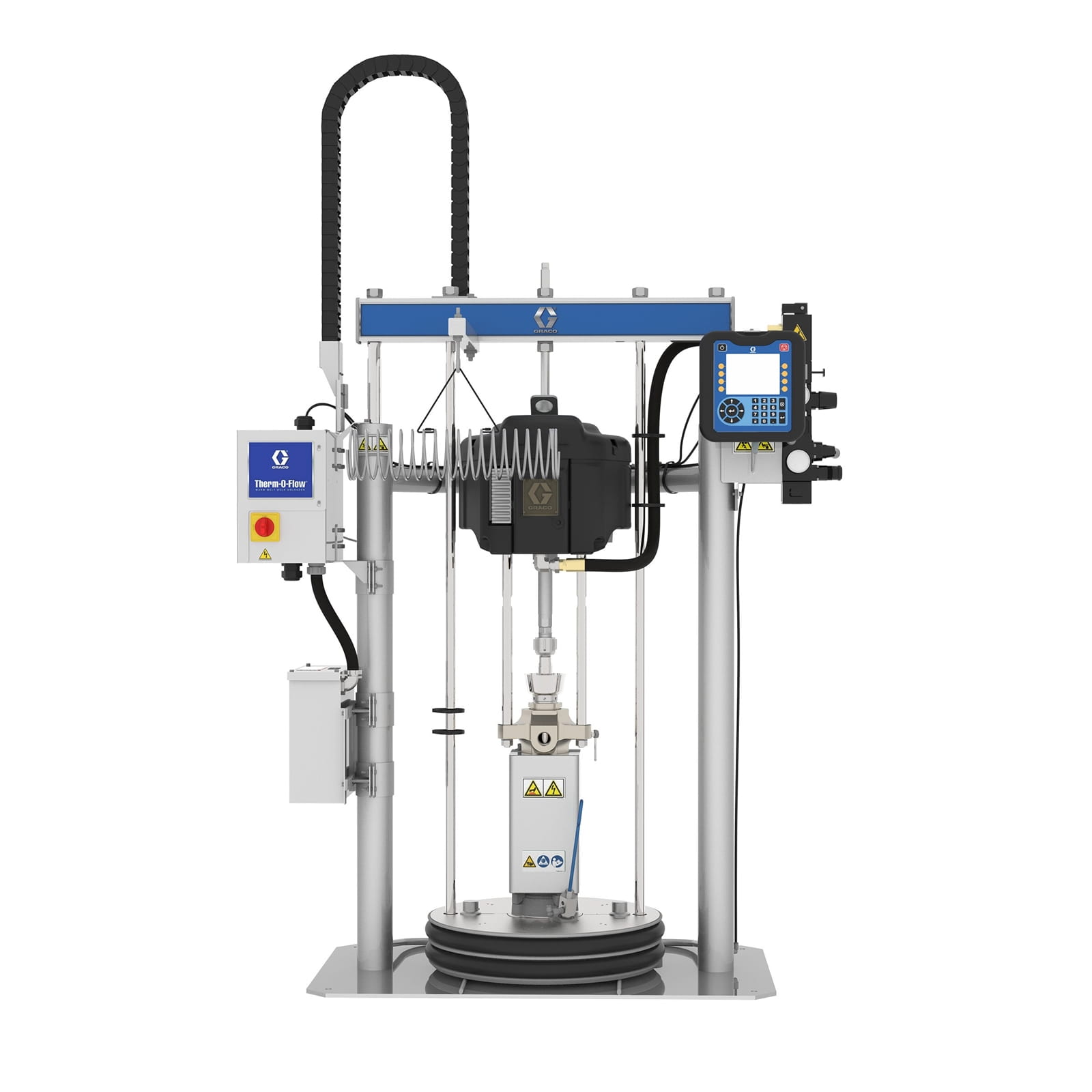 36:1 TOFw CheckMate Severe Duty, beheizt, 200 l (55 Gal) D200, 60 l (16 Gal) Platte, Aluminium-Platte, EPDM, 240 V, ADM