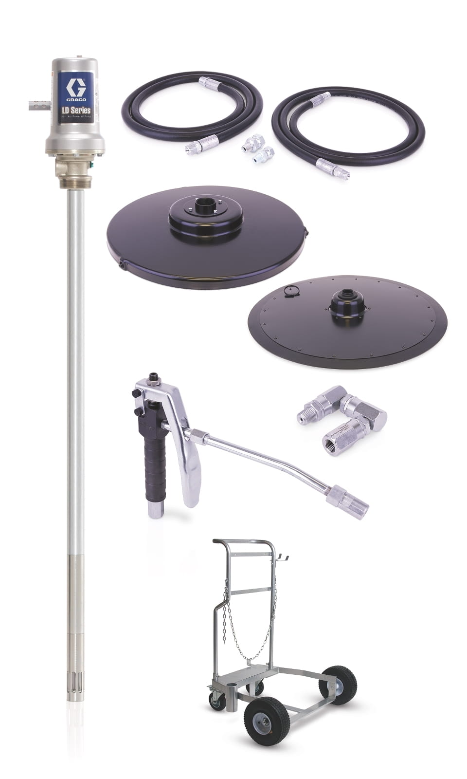 LD series 50:1 180 kg grease pump Complete unit for chassis mounting