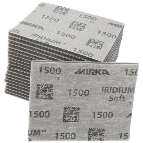 Mirka Iridium Soft 115 × 140 mm Grip P1500, 20/Stk. – Schaumstoff-Schleifmittel