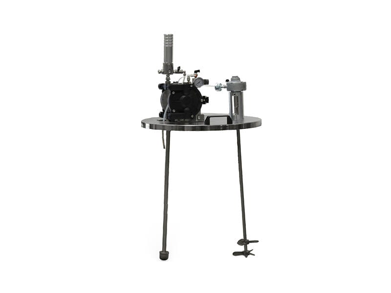 Beschichtpunkt BOXER Pneumatic double diaphragm pump on
trolley with 4AM pneumatic agitator.
C/ HD filter - pressure regulator - lid handle - extraction system
with filter