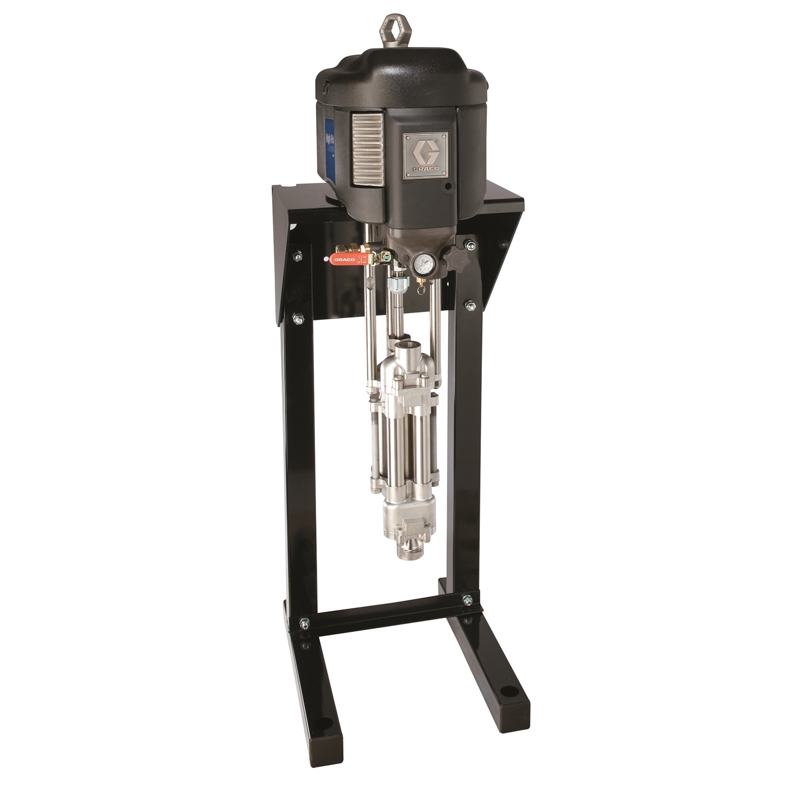 High-Flo-4-Kugel-Pumpe, Kohlenstoffstahl, 2:1, geräuscharmes Abluft-System, Unterpumpe mit offener Ölertasse, NPT-Fittings, Ultralife-Stange/Zylinder