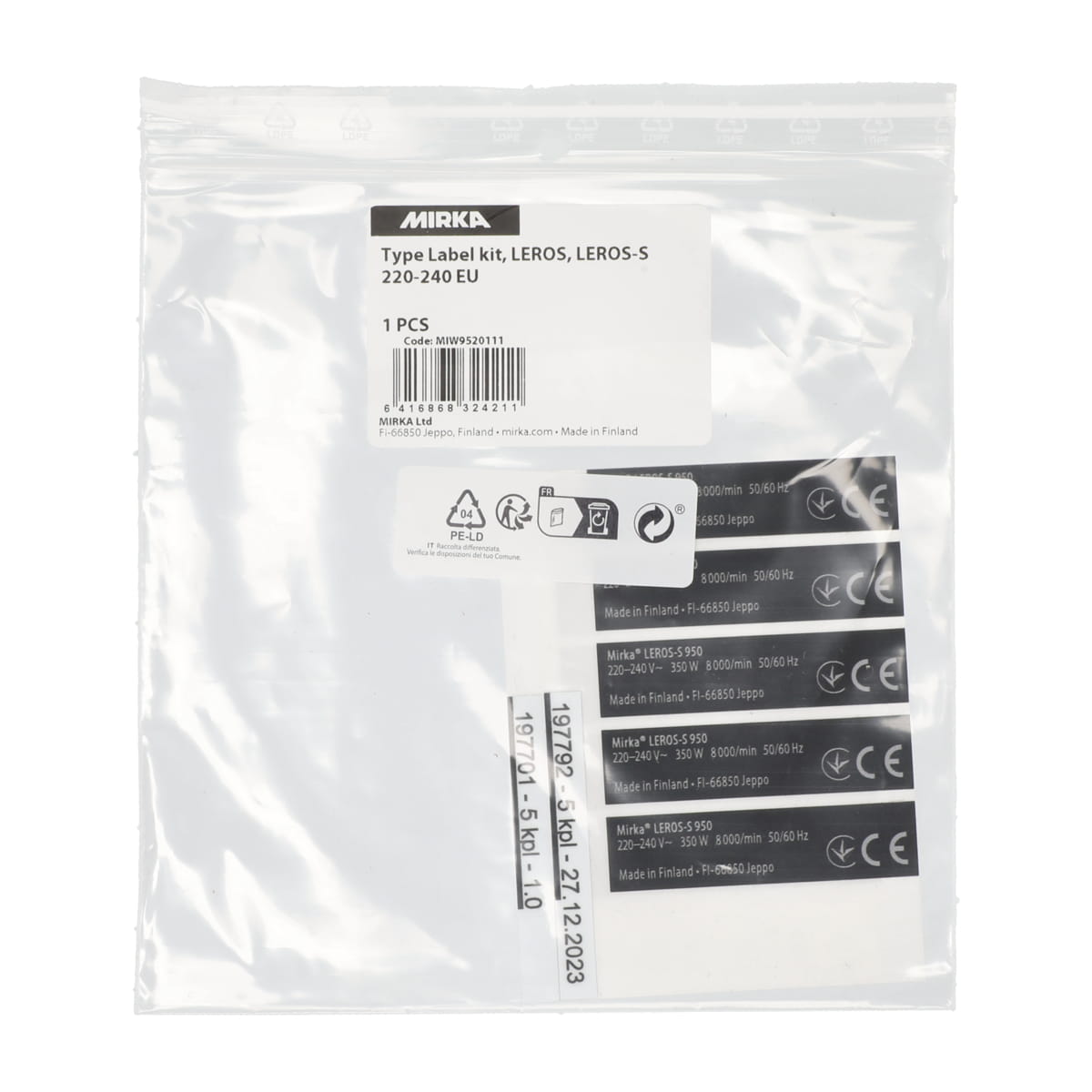 Mirka Etikett für LEROS 220-240V 5 pcs/sheet/pack