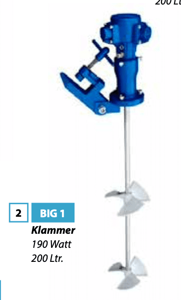 PRONA Pneumatisches Rührwerk mit Klemmbefestigung für 200 Liter Gebinde (M30 Motor)