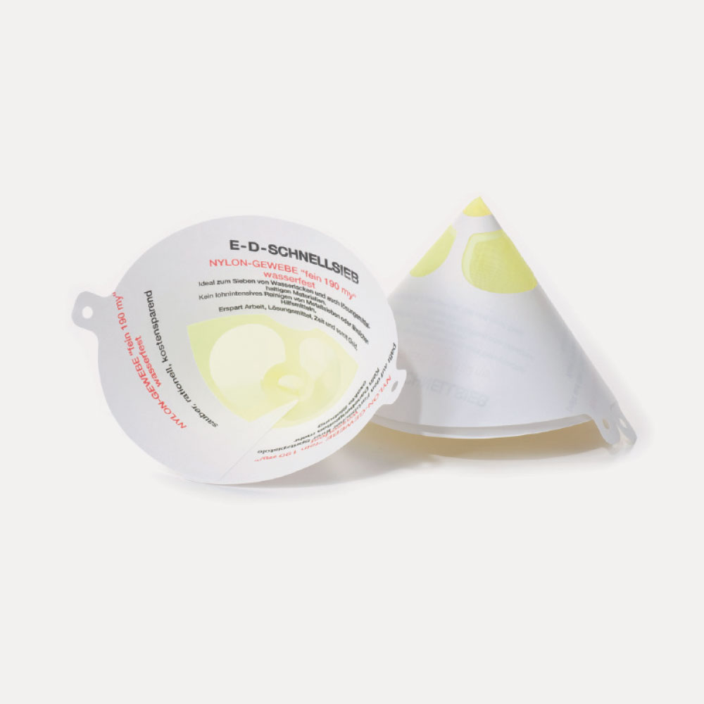 TÊTE ROTATIVE E-D-SCHNELLSIEB® extra-fine 150 my – Tamis de précision en nylon pour vernis et peintures