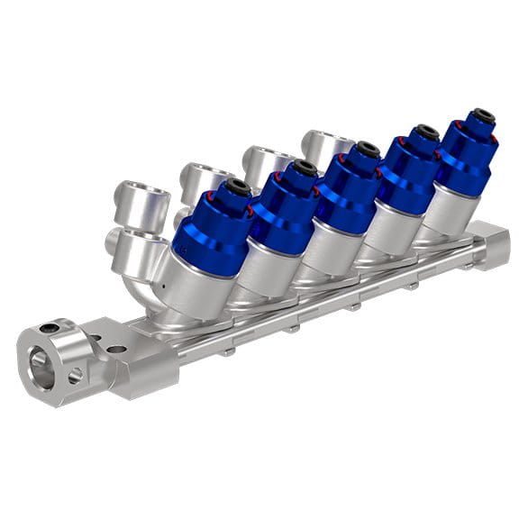 IniFlex colour stack, 5 non-circulation valves, quick socket connection