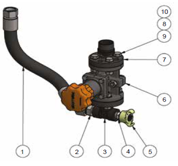 Elcometer 1020 complete MGV assembly, complete with feed line