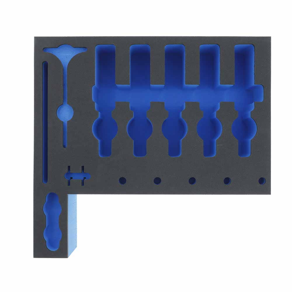 Inserto in schiuma, blu/nero per 5 pistole a spruzzo, incl. inserto coperchio