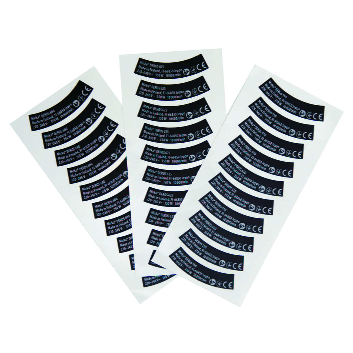 Mirka Type Label Kit für DEROS 550,625,680 220-240V