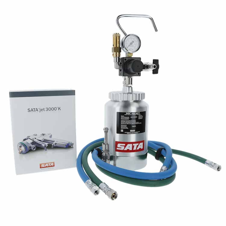 SATA mini set 2 mit SATAjet 3000 K RP Düse 1,1 Materialrohr,  Materialfilter 60 msh, Schlauchpaar 1,5 m, Einfachdruckminderer