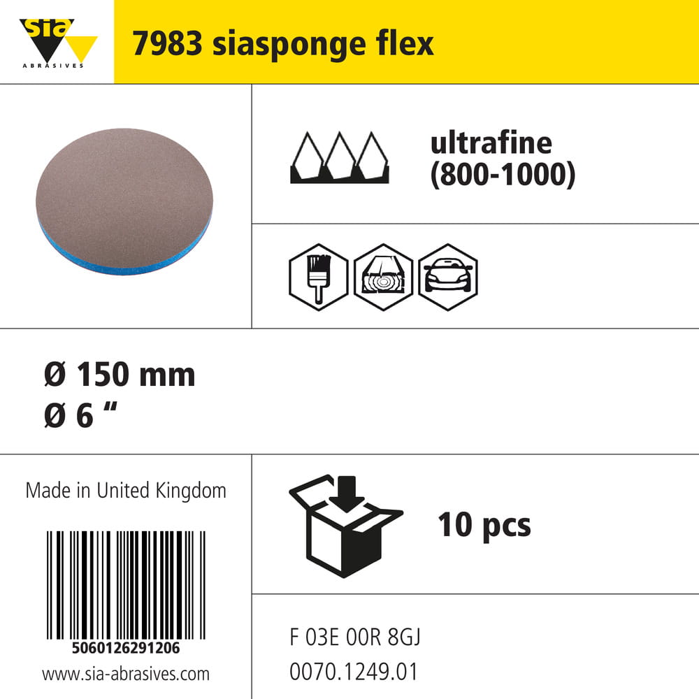 sia Abrasives 7983 siasponge fle x – Schleifpad – 10 Stück, medium (120-180)