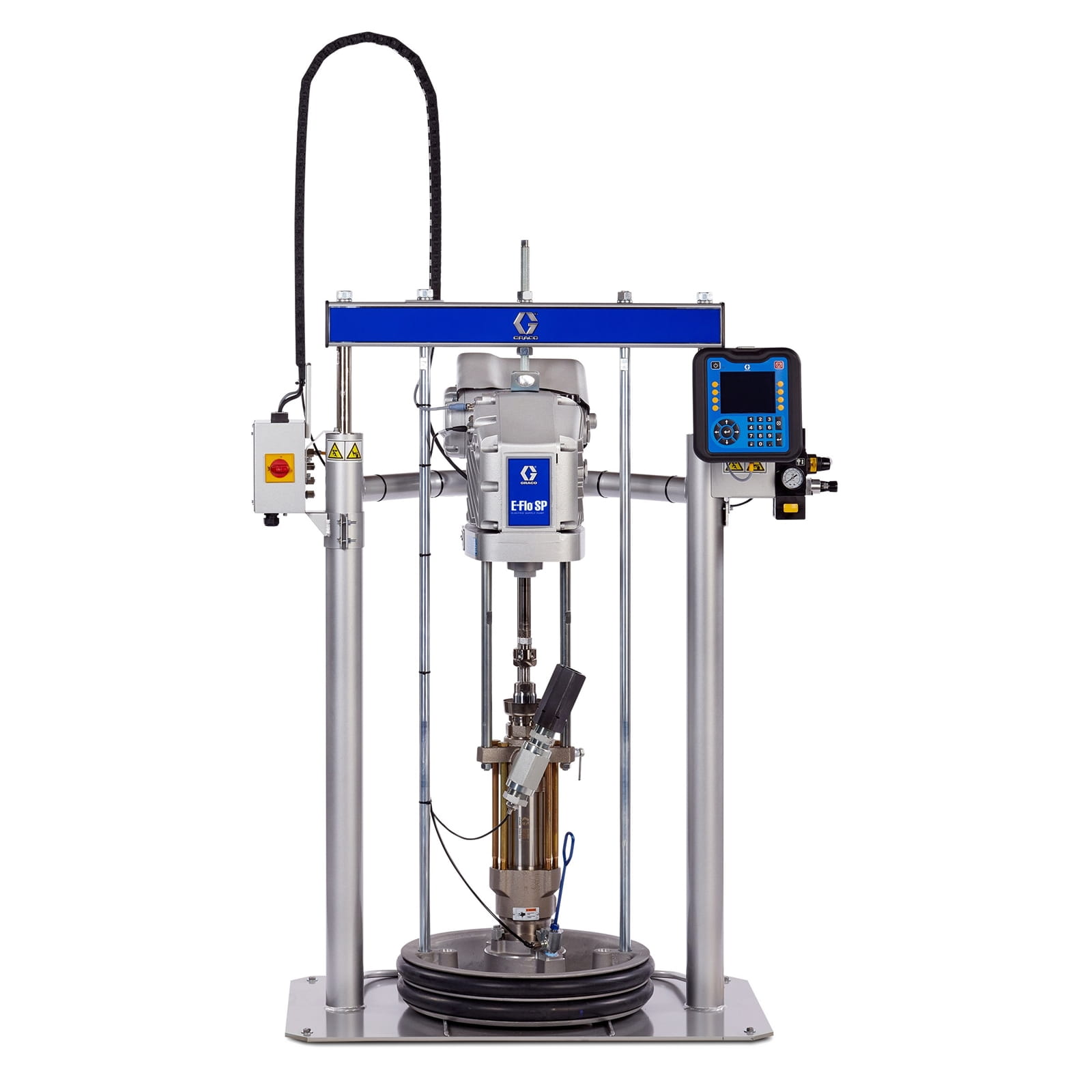 E-Flo SP 200L 3"-Zufuhr, 200 cm³ Severe Check-Mate Kohlenstoffstahl, Aluminiumplatte, -EPDM-Doppelabstreifer, 240 V, Tandem