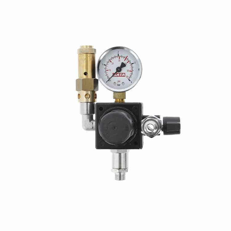 Druckminderer mit Manometer 0-4 bar, Sicherheitsventil 2,5 bar [für SATA mini set 2]