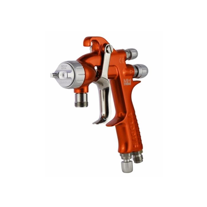 Elcometer Sagola Mini Xtreme Druckluft Lackierpistole (Farbanschluss) mit Mini HVLP Luftkappe & 1,00 mm Edelstahl-Nadel- und Düsen-Kit