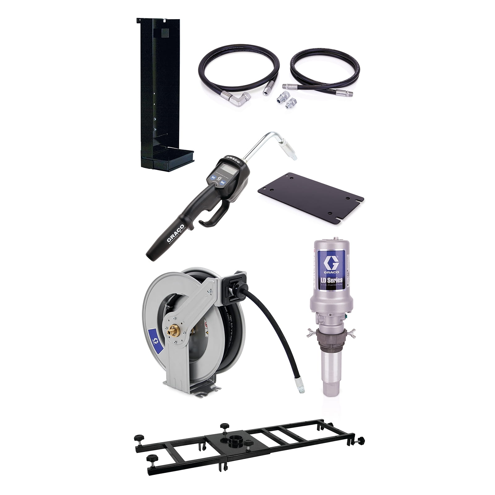 Stationäres Pumpensystem 3:1 1040 Liter (275 Gallonen) der Serie LD - Manuelles Messgerät