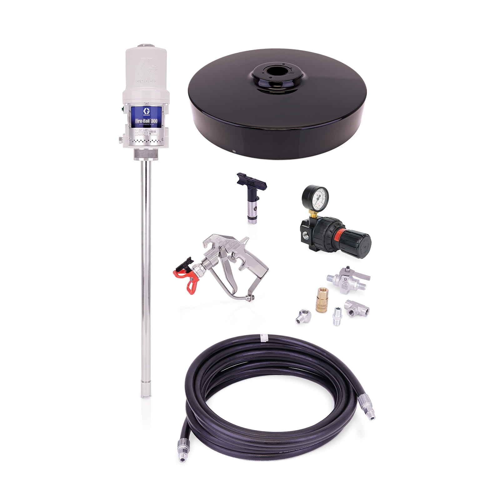 Pompa Fire-Ball® serie 300 per protezione sottoscocca, 15:1, 181 kg (400 lb.) - apparecchio completo fisso