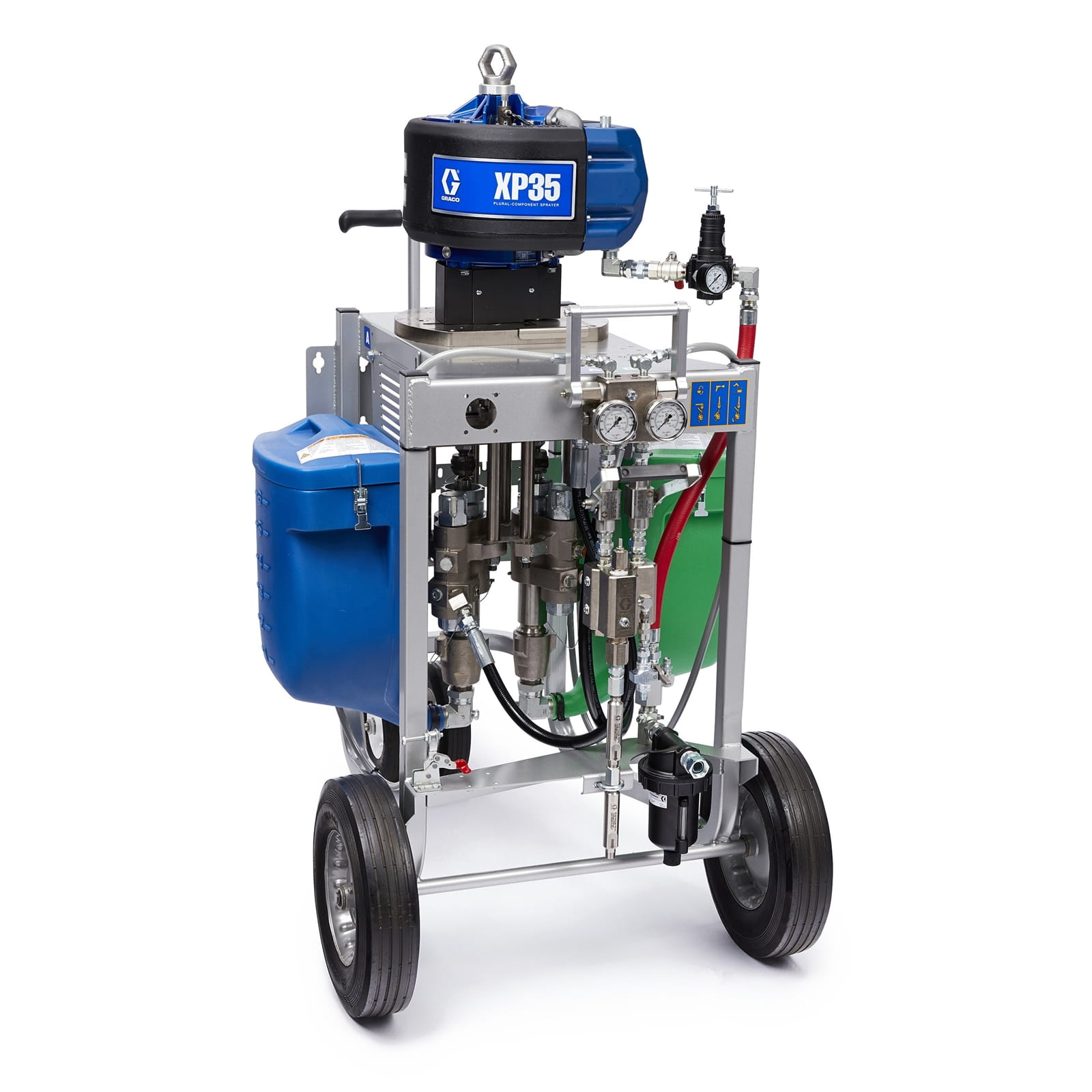 XP35 complete spray unit for hazardous areas, trolley, 2.5:1 mix ratio, material containers, XTR gun