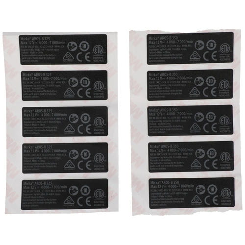 Mirka Typenschild-Kit für AROS-B 325/350
