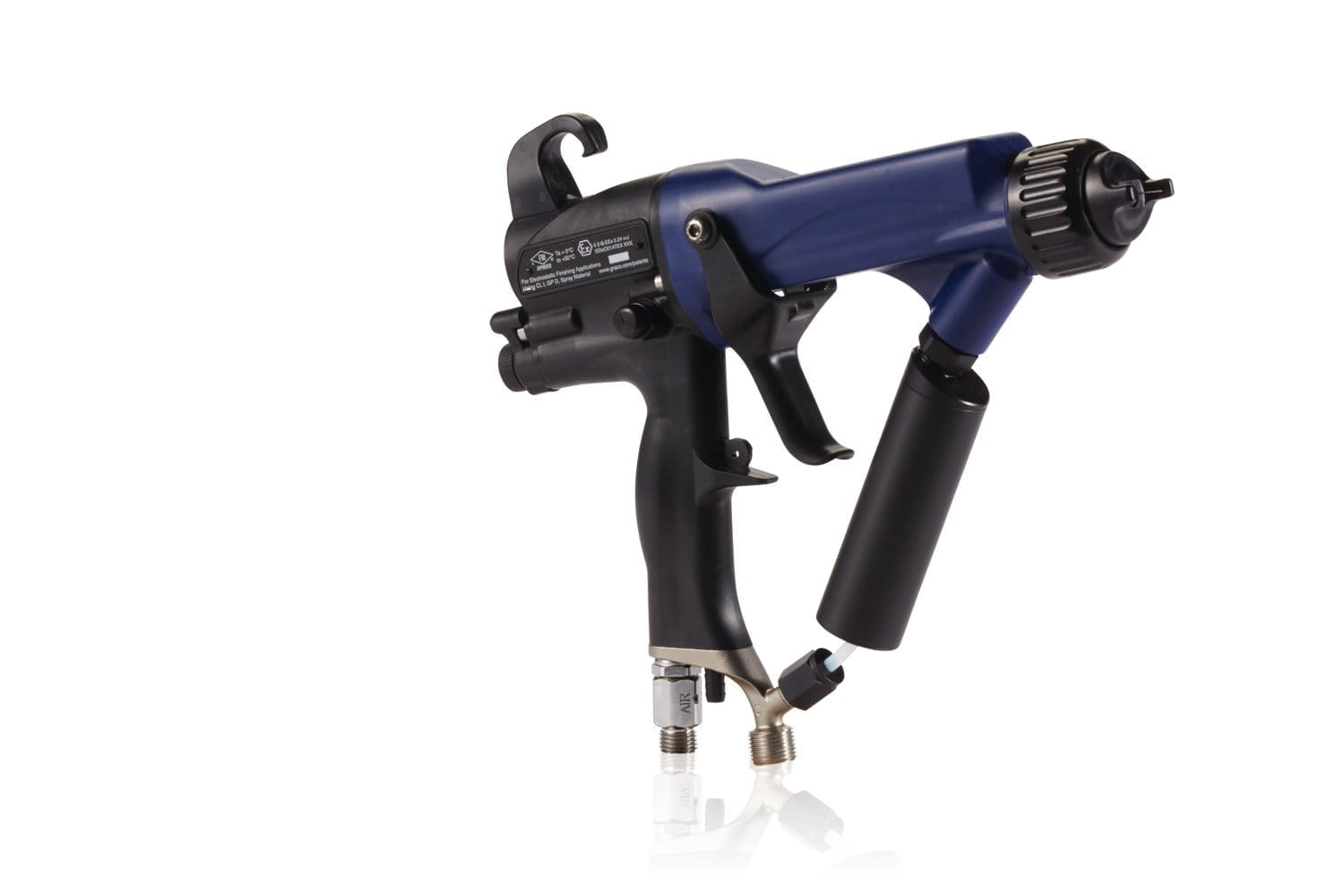Manuelle elektrostatische Luftspritzpistole für Materialien mit hoher Leitfähigkeit Pro Xp85, 85 kV, 1,5-mm-Präzisionsdüse (0,055 Zoll) für verschleißintensive Anwendungen, Standard-Display